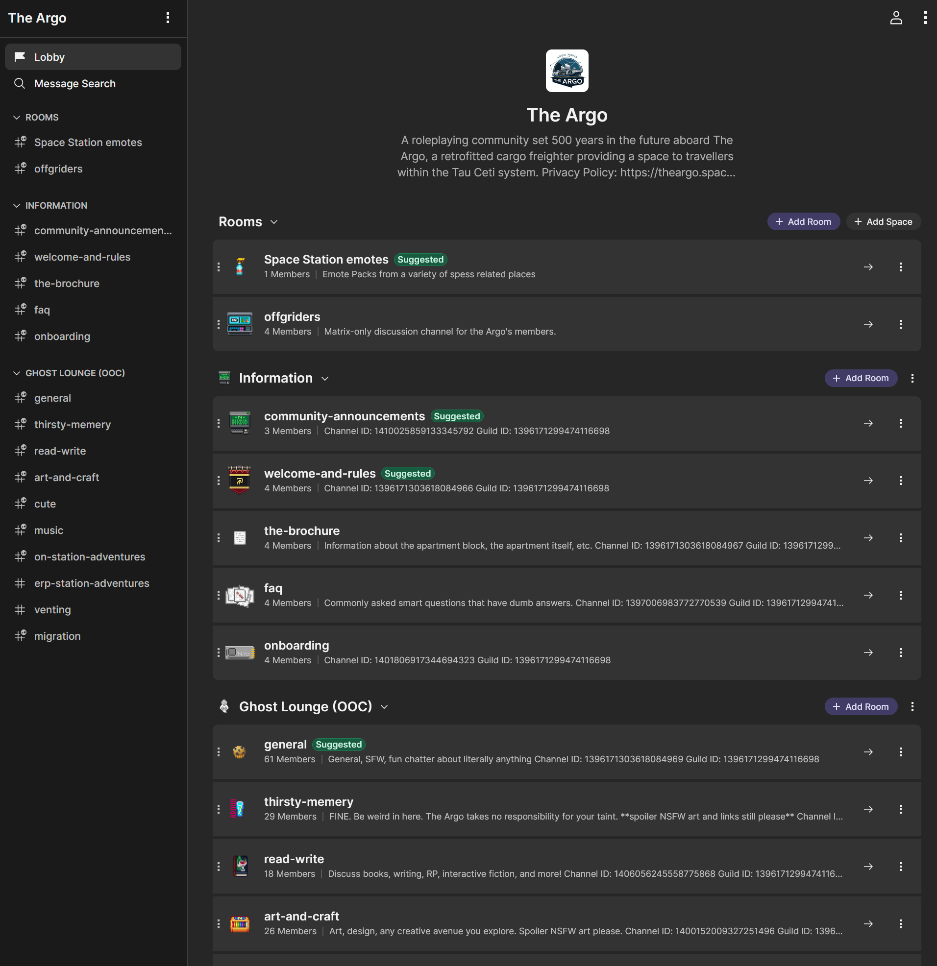 Joining individual rooms