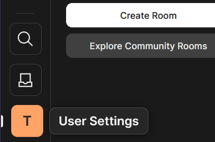 User settings button