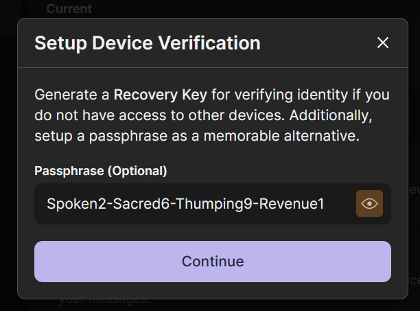 Passphrase setup prompt